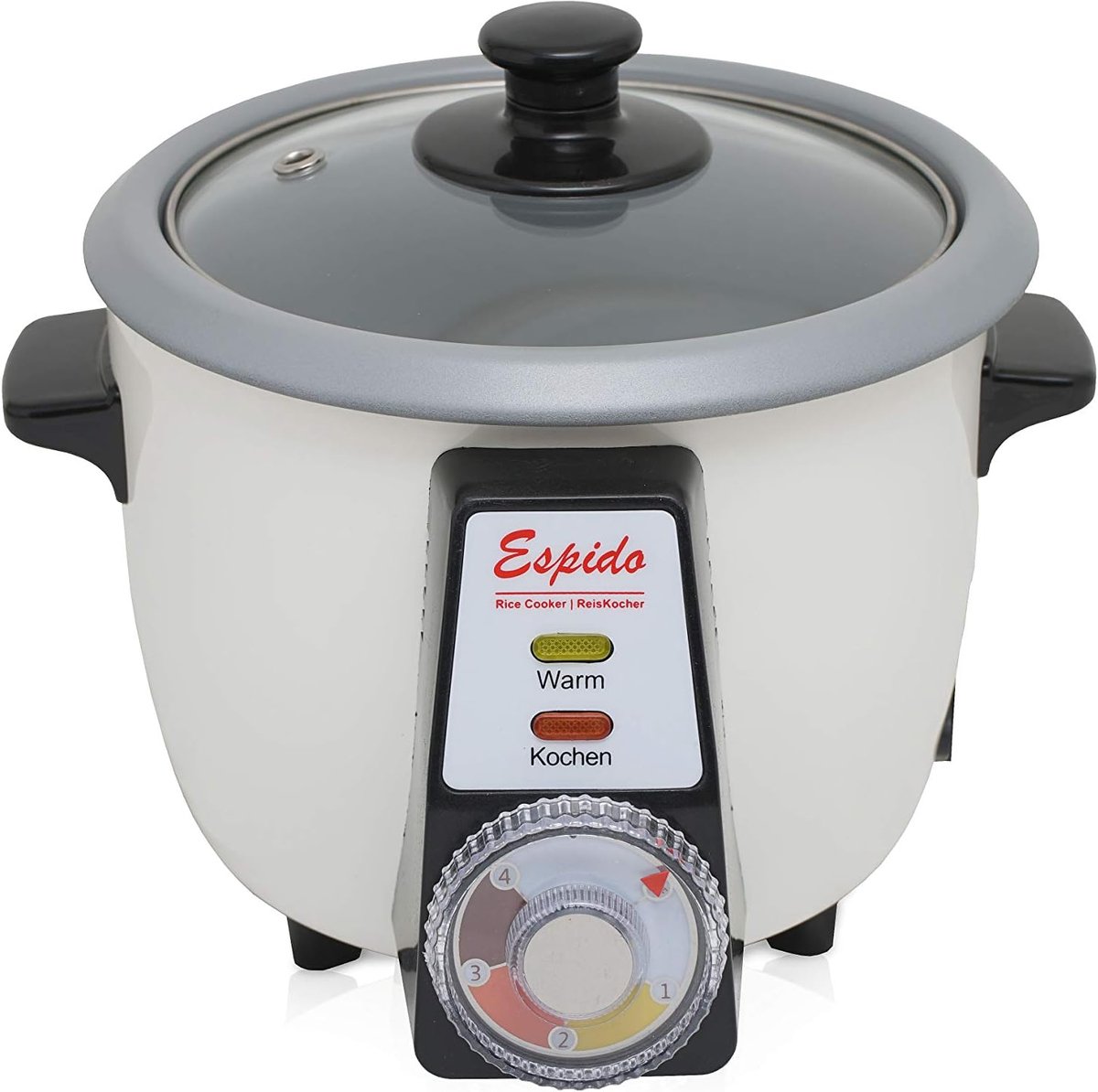 SnelShoppen Perzische Rijstkoker met Tahdig Rijstcake 1 2 L 500 Watt Automatische Warmhoudfunctie Wit Grijs Voor 3-5 Personen