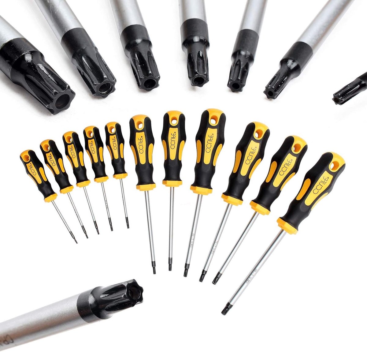 SnelShoppen - CCLIFE TX Schroevendraaier Set Torx Magnetisch T6-T40, 11-delige Ster Gat Set met Antislip Handvatten voor Precisie Werkzaamheden