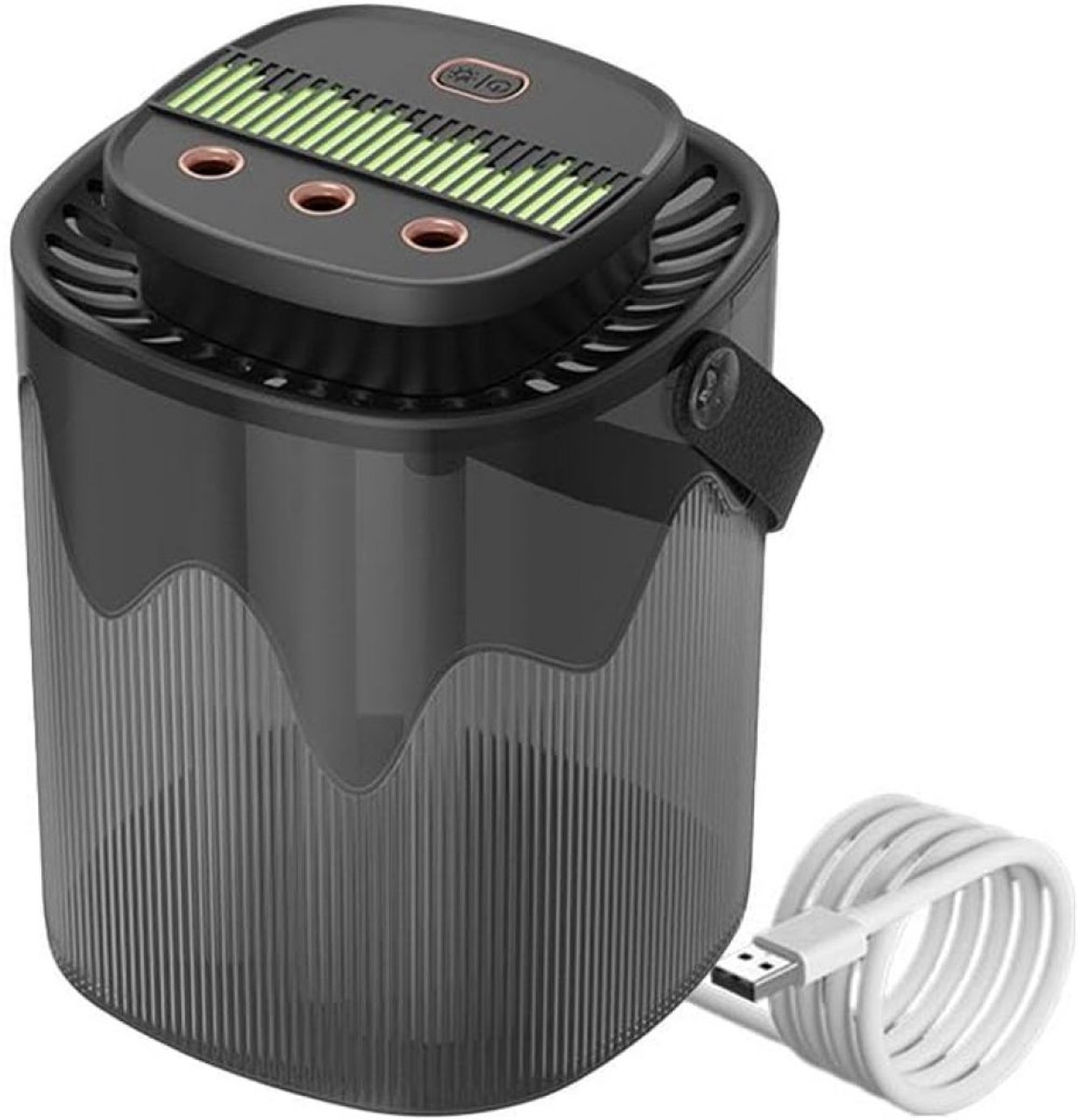 Luchtbevochtiger voor de slaapkamer, van bovenaf te vullen (cool mist) voor babykamer en planten, met drie sproeikoppen en drie instelbare nevelstanden