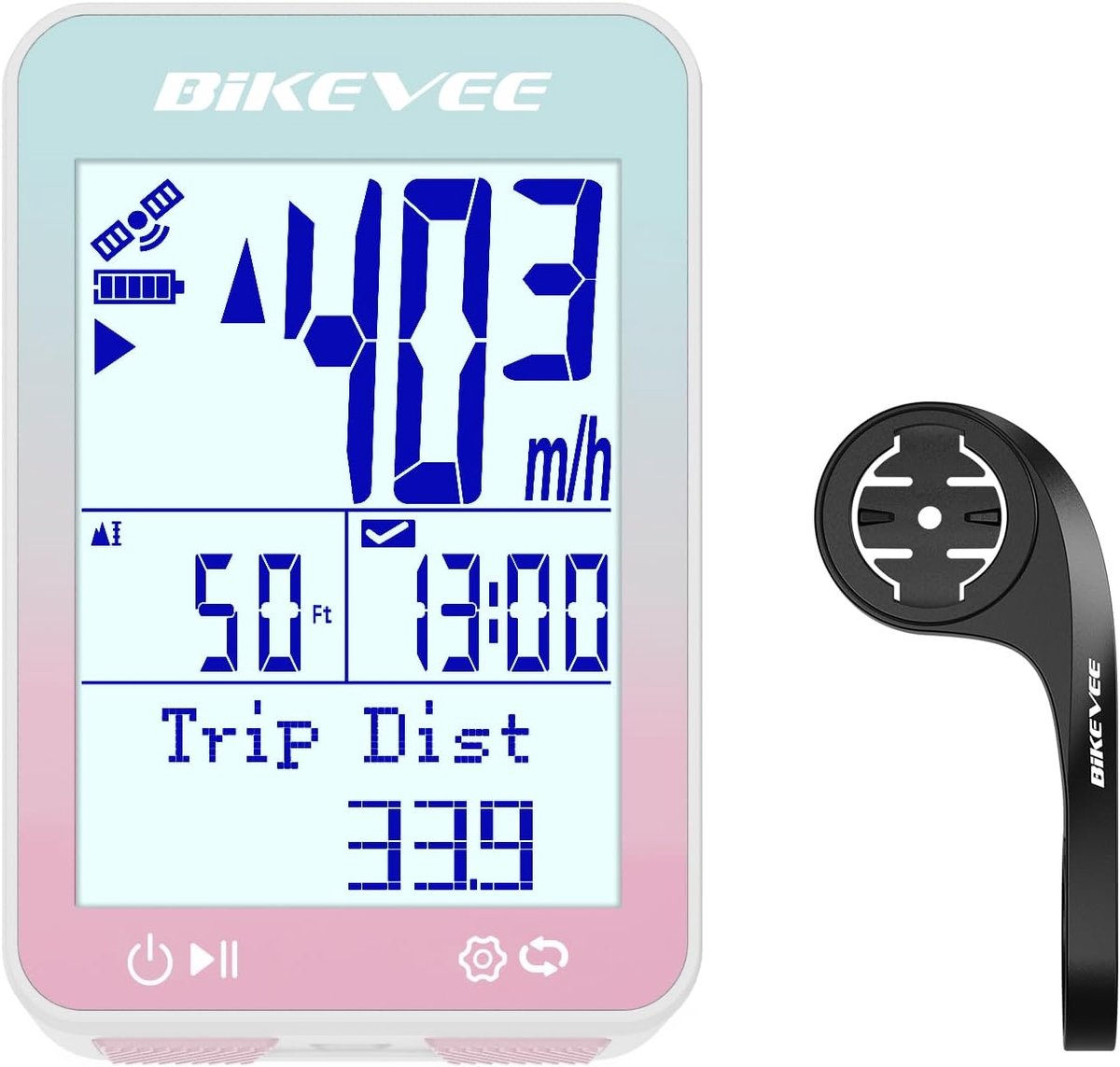 SnelShoppen - Draadloze GPS Fietscomputer met Auto Start/Stop, IPX7 Waterdichte Fiets Kilometerteller, 2.4" LCD Snelheidsmeter en Tracker voor Fietsen