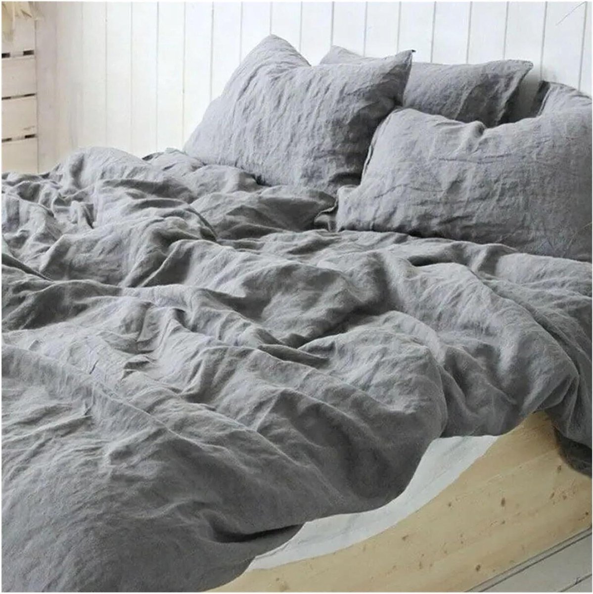Dekbedovertrek - Beddengoed set - Slaapkamer decoratie - 100% gewassen linnen - 150x200 cm