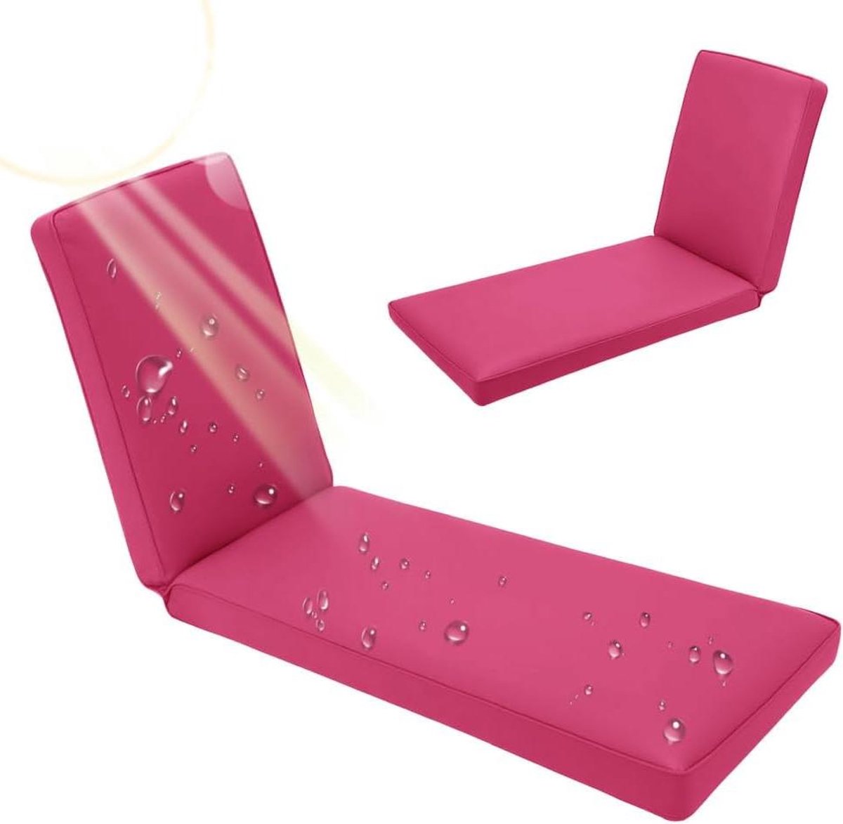 Ligstoelkussen - Tuinkussen Zonnebank - Buiten Ontspannen - Waterdichte Hoes - 193x56x6 cm - Diverse Kleuren