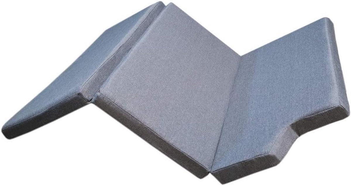 Klapmatras - Visco matras - Comfortabel slapen - 3-delig vouwbaar - 115x195 cm - Grijs