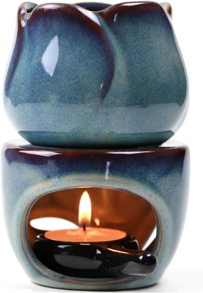 SnelShoppen - Keramische Geurlamp voor Etherische Oliën, Aroma-Oliediffuser, Wassmeltbrander, Aromalamp, Theelichthouder, Geurlamp Decoratie voor Thui