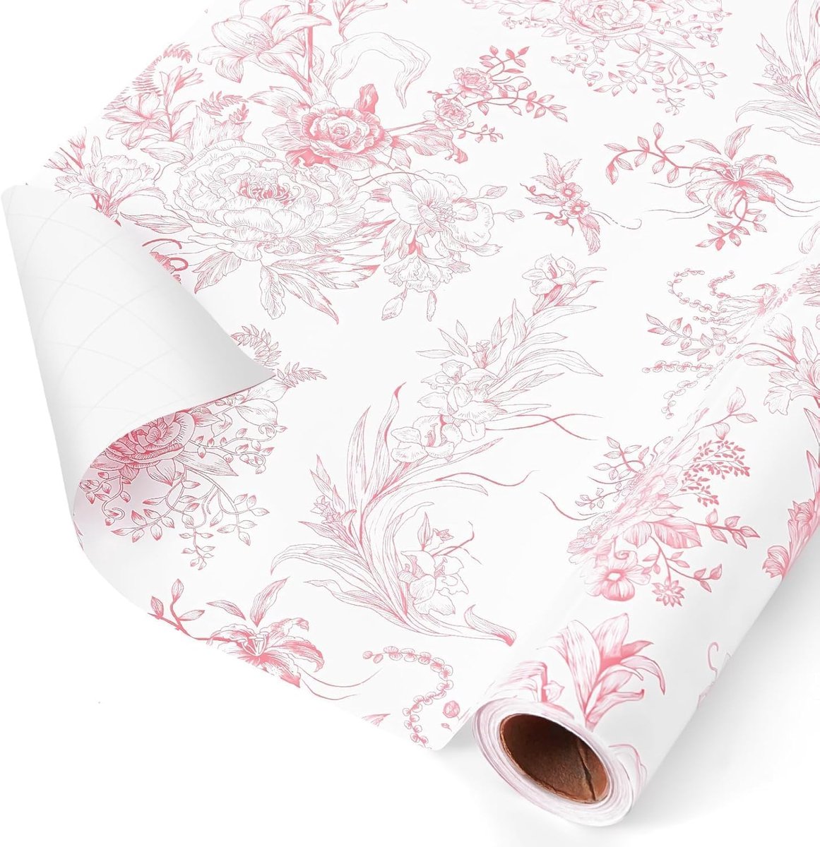SnelShoppen - Roze Bloemen Inpakpapier voor Feestjes, Verjaardagen, Cadeaus, 1 Stuk, Maat 70x100cm, Perfect voor Verpakking, Decoratie, en Speciale Ge