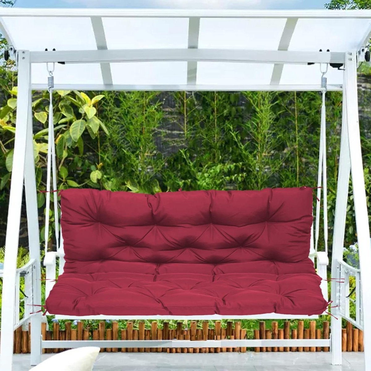 Zitkussen Bank - Buitenmeubels Kussen - Comfortabel Zitten - Waterproof Materiaal - 120x100cm - Rood