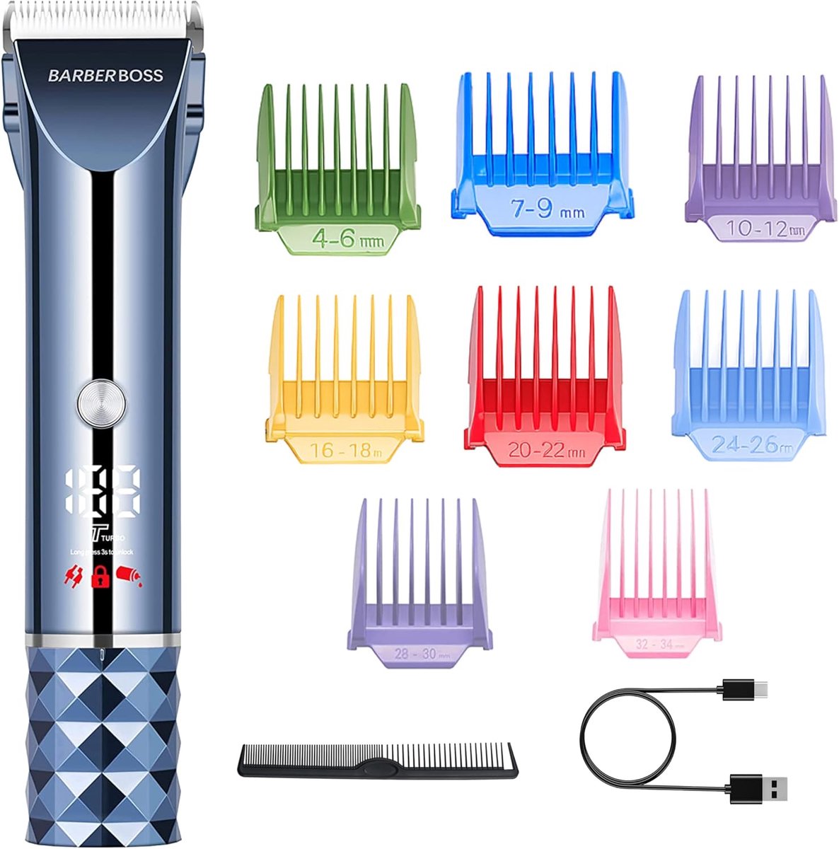 Thijox - Draadloze Tondeuse voor Heren, Verstelbare Baardtrimmer met Turbo Speed, Complete Verzorgingsset voor Mannen, Ideaal voor Thuisgebruik en Rei