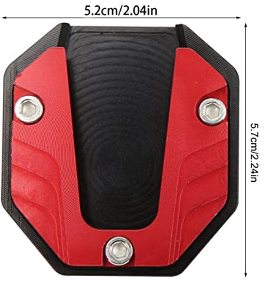 Motorfiets Standaard Plaat, Universele Motorfiets Aluminium Zijstandaard Verlengplaat Hoge Sterkte Standaard Pad Plaat Ondersteuning Accessoire (Rood) Pedalen/Stijgbeugels & Toebehoren