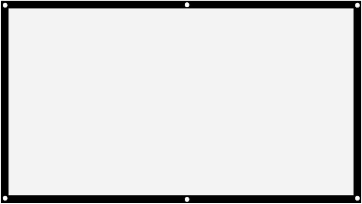 Projectiescherm Wit - Projectorgordijn Beamer - Filmavonden Buiten - Inclusief Ophangset - 84 inch - Wit