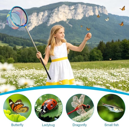 Thijox - Telescoop Schepnet 66-175 cm, Telescopisch Visnet en Vlindernet met Waterafstotende Coating, Ideaal voor Vissen, Insecten Vangen, Strand, Vij van Thijox — afbeelding 3