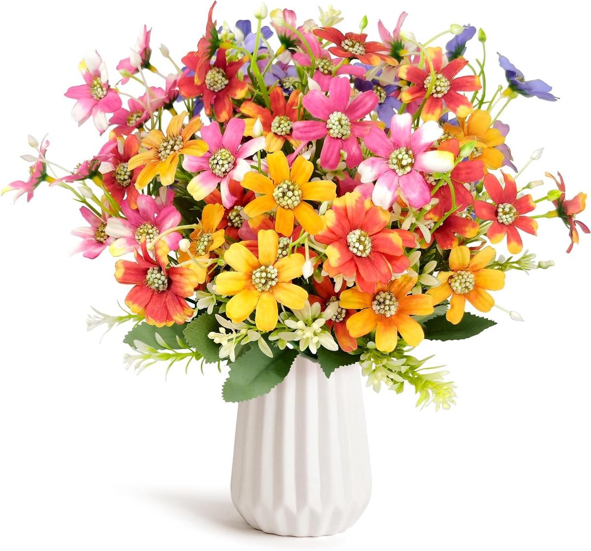 Kunstbloemen boeketten - Zijden bloemen - Decoratie aanbrengen - Natuurgetrouwe look - 33 cm hoogte - Drie kleuren