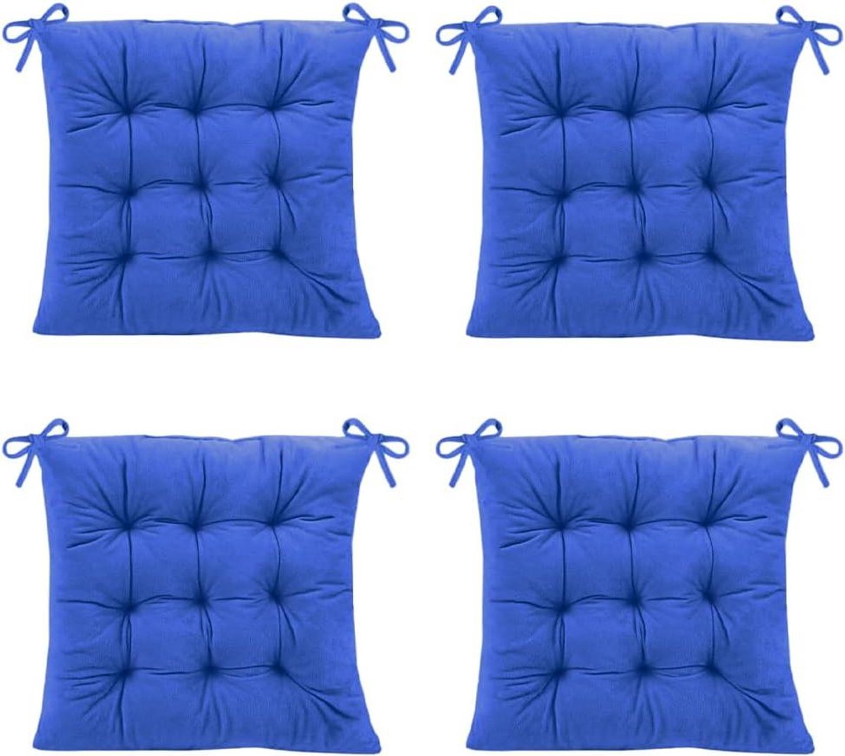 Stoelkussens Set - Zitkussens Vierkant - Comfort Verhoging - Met Bindbanden - 40 x 40 cm -
