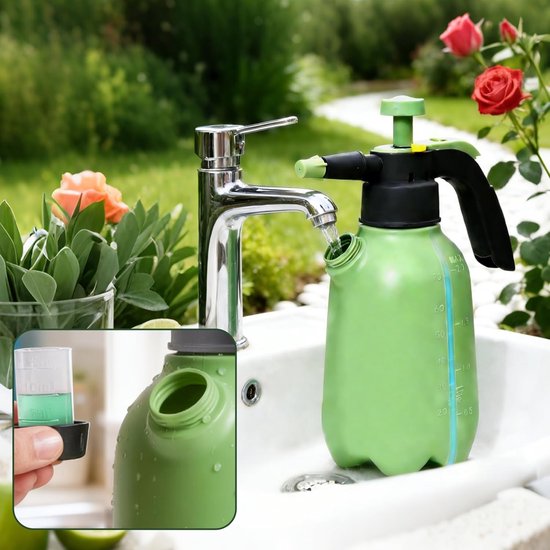 Drukspuit 2 Liter met Twee Verstelbare Sproeiers voor Tuin en Onkruidbestrijding — afbeelding 2