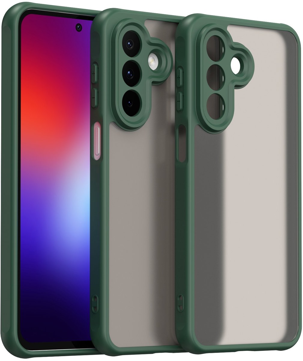 Coverup Hoesje - Geschikt voor Samsung Galaxy A27 Hoesje - Coverup Mat Transparante Back Cover met Camera Cover - Groen