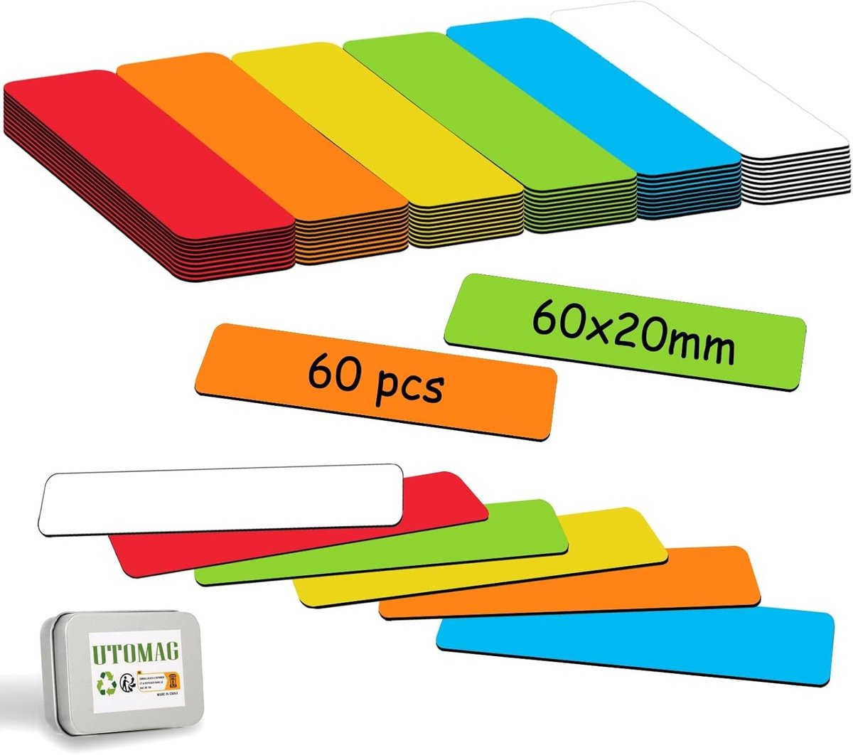Schrijfbare Magnetische Labels - Kleurrijke Uitwisbare Magneetstrips - Herbruikbaar en Beschrijfbaar - Voor Magnetische Oppervlakken