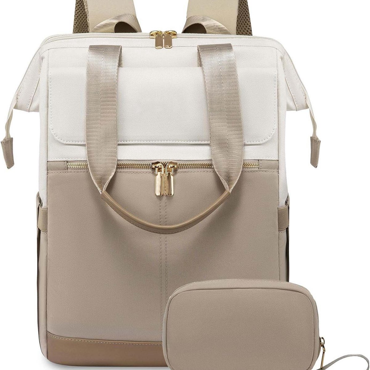 COOAU - Rugzak Dames Groot, Laptop Rugzak met Laptopvak 15 Inch - Reisrugzak Dames Waterdicht - Grote Handtas Rugzak Reizen - Schooltas Modern - Zakelijke Handbagage voor Reizen Vakantie Kantoor
