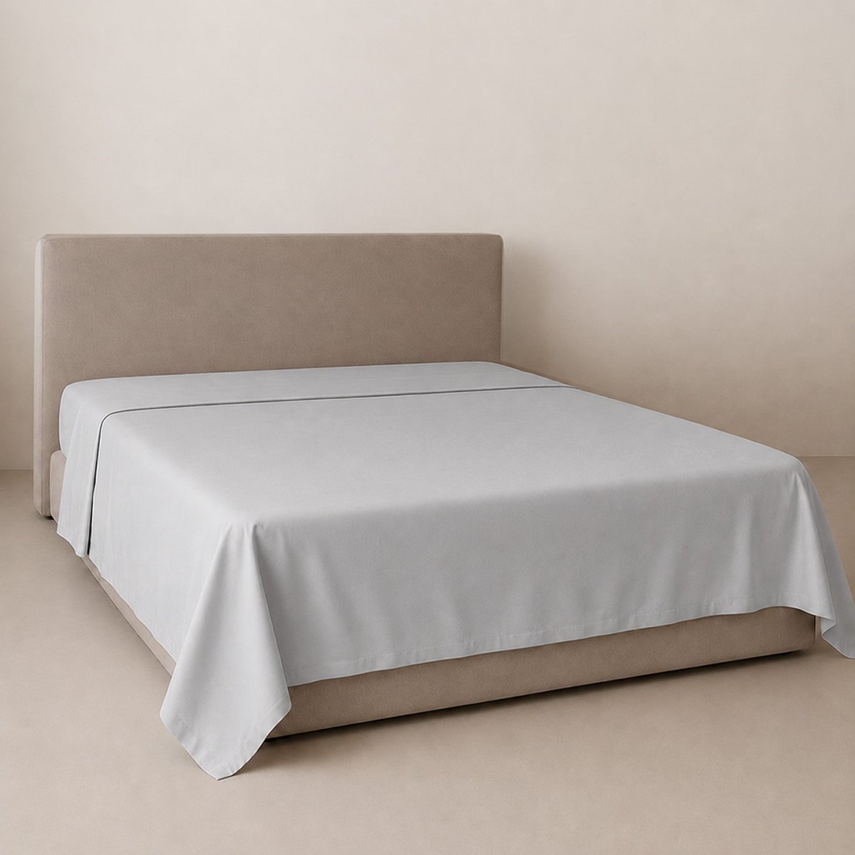Amstelinen Laken 280x290 – Premium Hotelkwaliteit – TENCEL™ Lyocell Sateen – Calm Grey – Lits-jumeaux – Koeler Slapen, Zacht, Ademend & Strijkvrij