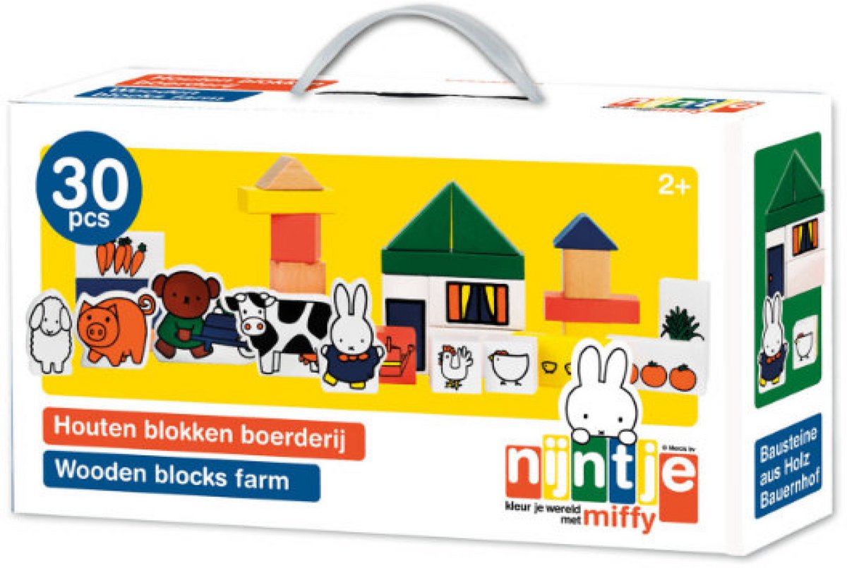 Nijntje houten blokken, boerderij