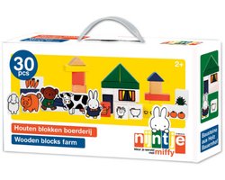 Nijntje houten blokken boerderij - 28-delige speelset - Bambolino Toys