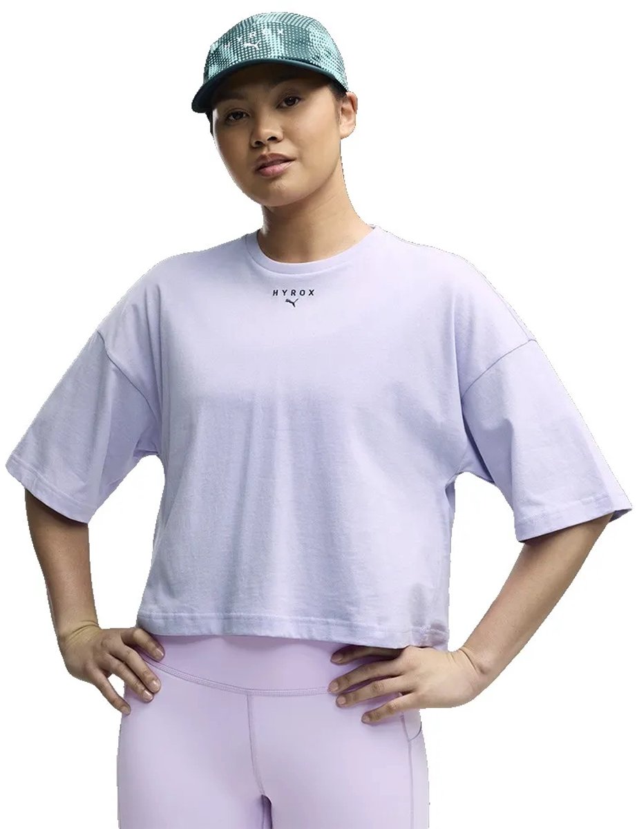 Puma X Hyrox Cropped Lifestyle T-shirt Met Korte Mouwen Vrouw Light Lavander