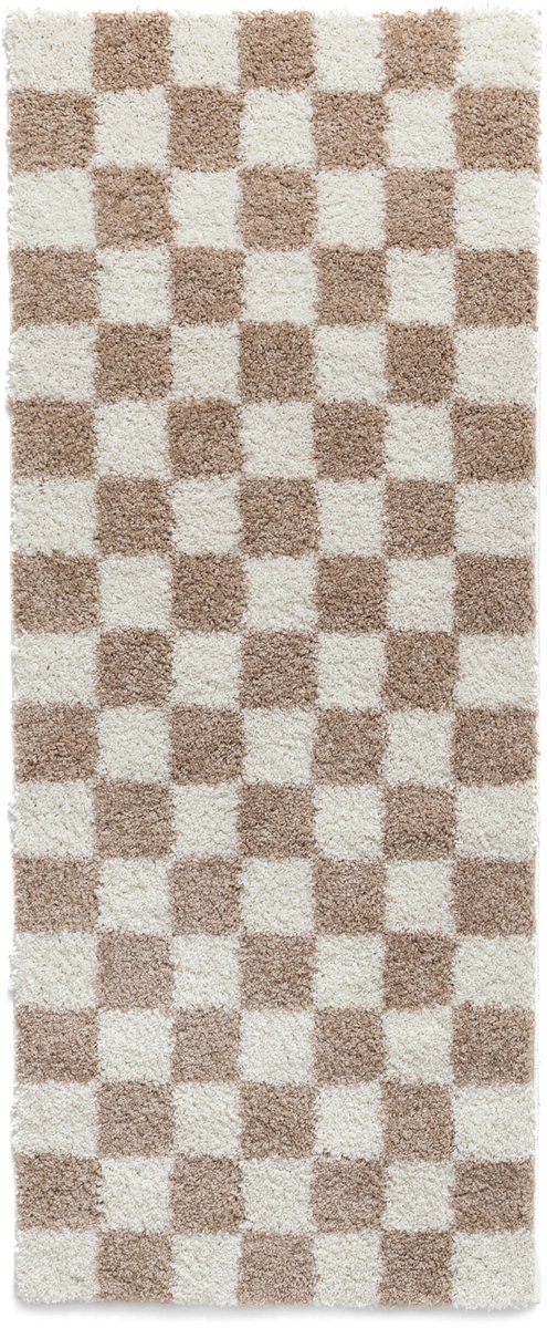 Checkerboard loper - Check ivoor/beige 80x200 cm
