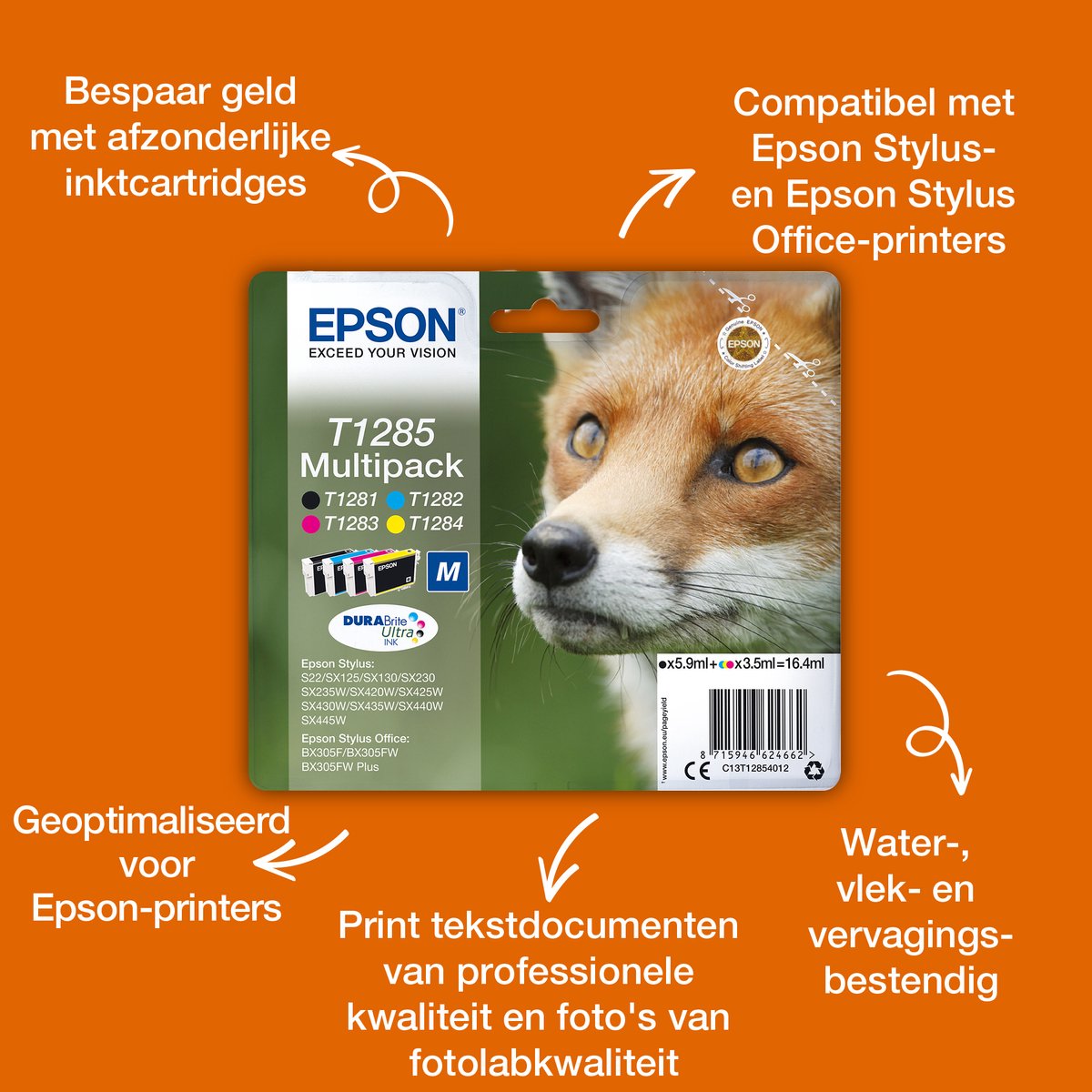 EPSON T1284 Singlepack Geel DURABrite Ultra Ink