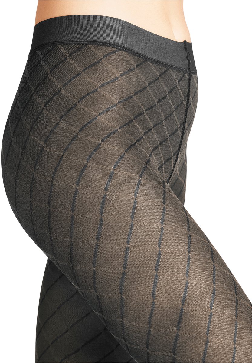 FALKE Intrigue gedessineerd materiaal transparent 30 DEN panty dames grijs - maat M
