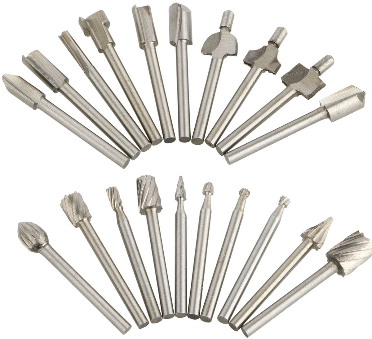 carmdering - 20-delige Freesbit Set HSS – Titanium Gecoate Frezen – Voor Hout, Kunststof en Metaalbewerking