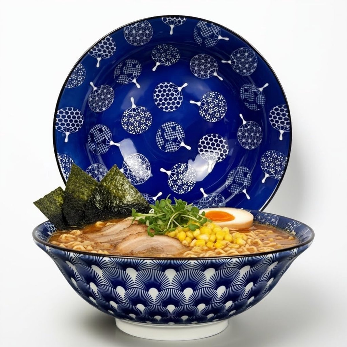 LIFESTYLE set van 2 ramen kommen porselein Ø 20,5 cm Uchiwa Japanse stijl grote ramen kom ramen kommen set voor soep noedels pho salade