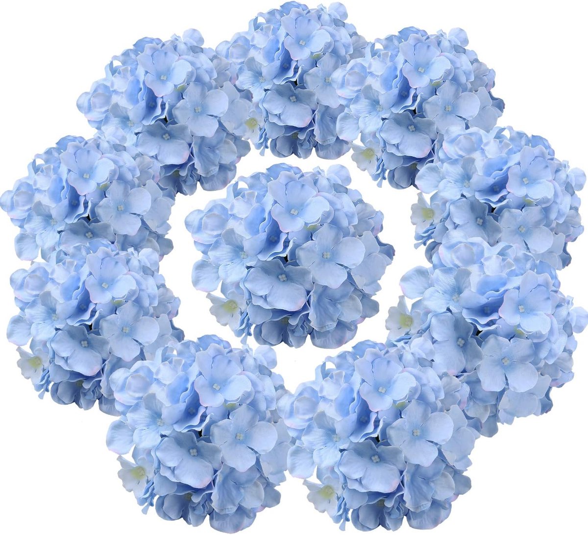 Kunstbloemen hoofden voor thuis bruiloft decor, pak van 10 (blauw)