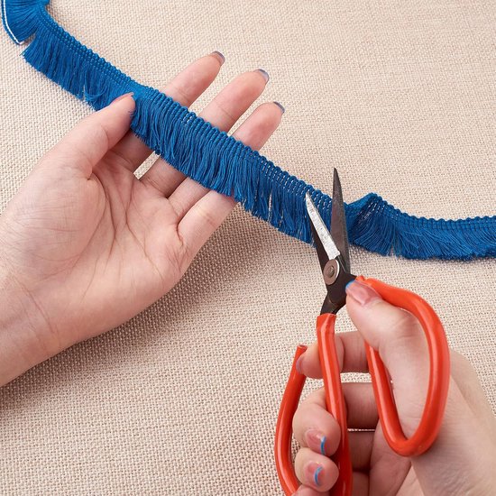 Blauwe franje kwastje trim 6,35 cm x 24,6 meter polyestervezel franje trim voor naaien, quilten, DIY, huisdecoratie — afbeelding 4