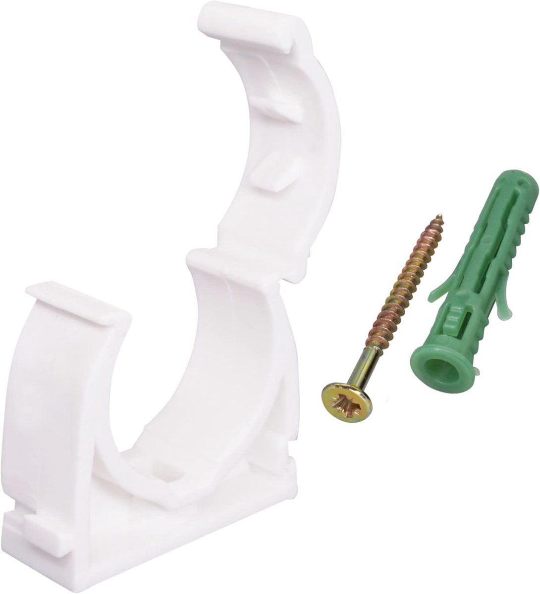 (10 stuks) Pijpclips, kunststof klemmen voor 28 mm buizen, buisklemmen met slot, slanghangers, witte buisklemmen