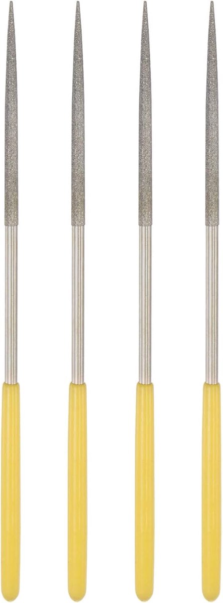 sourcing map 4 stuks diamant naaldvijlen 3 mm x 140 mm rond handgereedschap