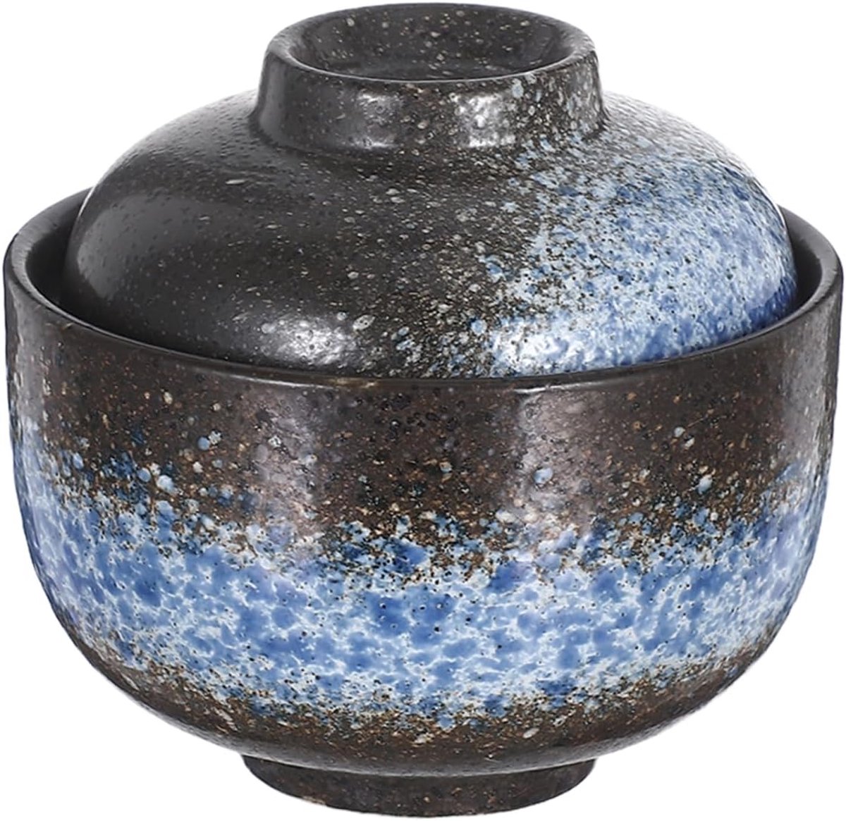 Keramische pan voor stoofpotten in Japanse stijl met deksel, soepkom en stoomschaal voor eieren, dessert, yoghurt, fruit, salade voor thuis en keuken, 10,4 cm