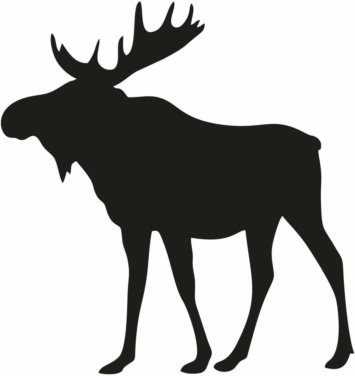 easydruck24de Auto Sticker Hert Zwart 120 x 126 mm - kfz636 | Natuursticker achterruit camper Scandinavische stijl