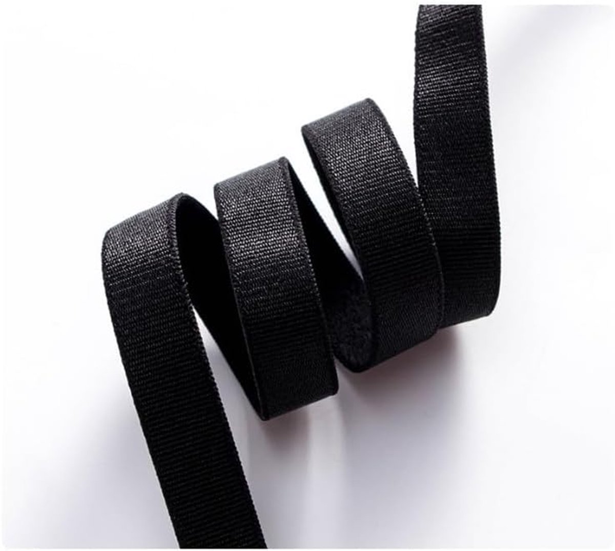 Elastische bh-bandjes rubberen band satijn rubberen band trim dunne rubberen band, 4 maten, voor doe-het-zelf handwerk knutselen naaien ondergoed bh-bandjes kleding riem Zwart*2,0cm*Spandex+