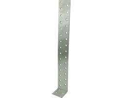 C58838 - set met 2 houders verankering voor houten frame 300x40x40x2mm - met 33 ronde gaten - van verzinkt staal Z275 - kleur zilver — afbeelding 4