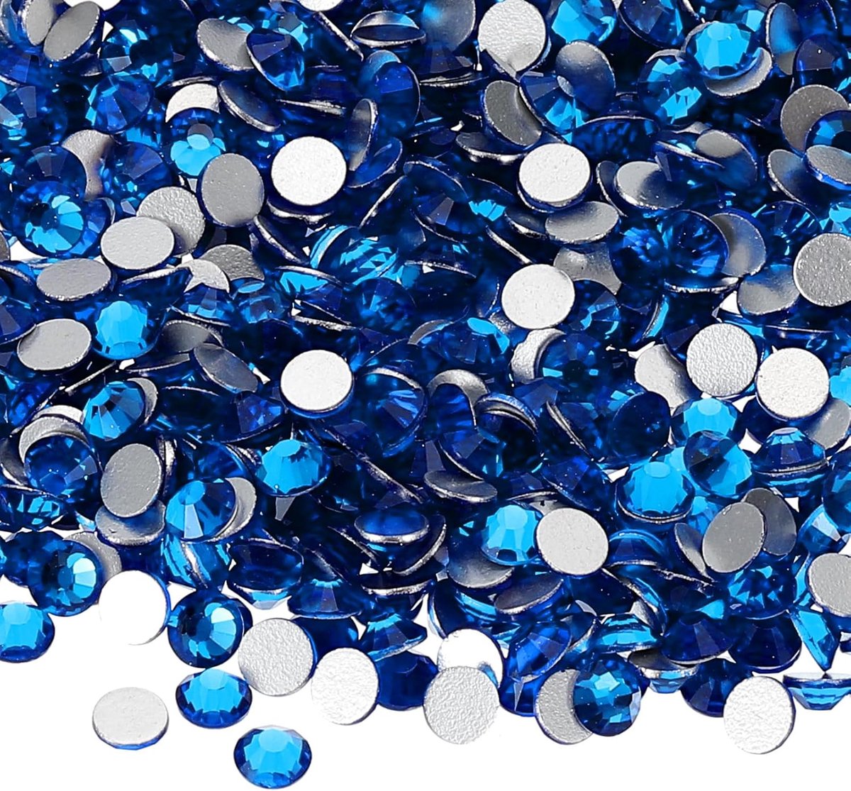 1600 stuks SS20 ronde platte achterkant kristal 4,6-4,8 mm glazen strass steentjes edelstenen diamanten voor doe-het-zelf ambachten kleding schoenen nail art decoratie, blauw