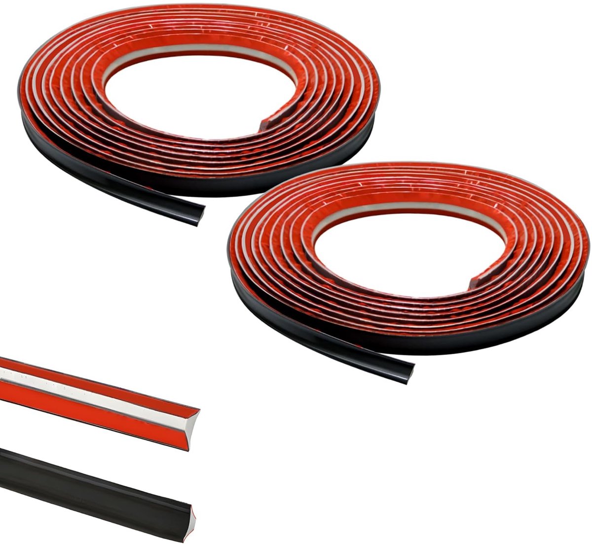 10 m (5 m x 2 rollen), zwart, pvc, zelfklevende afdichtingstape, zachte vloerstrip voor keuken, badkuiprand toilet, zelfklevende sierlijst, flexibel (12 mm x 6 mm)
