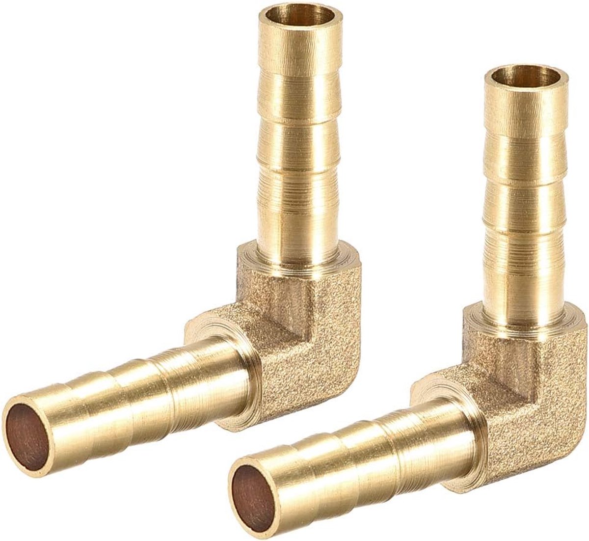 map 6 mm Barbeled messing slangverbinder 90 graden hoek aansluitstuk koppeling slang adapter 2 stuks
