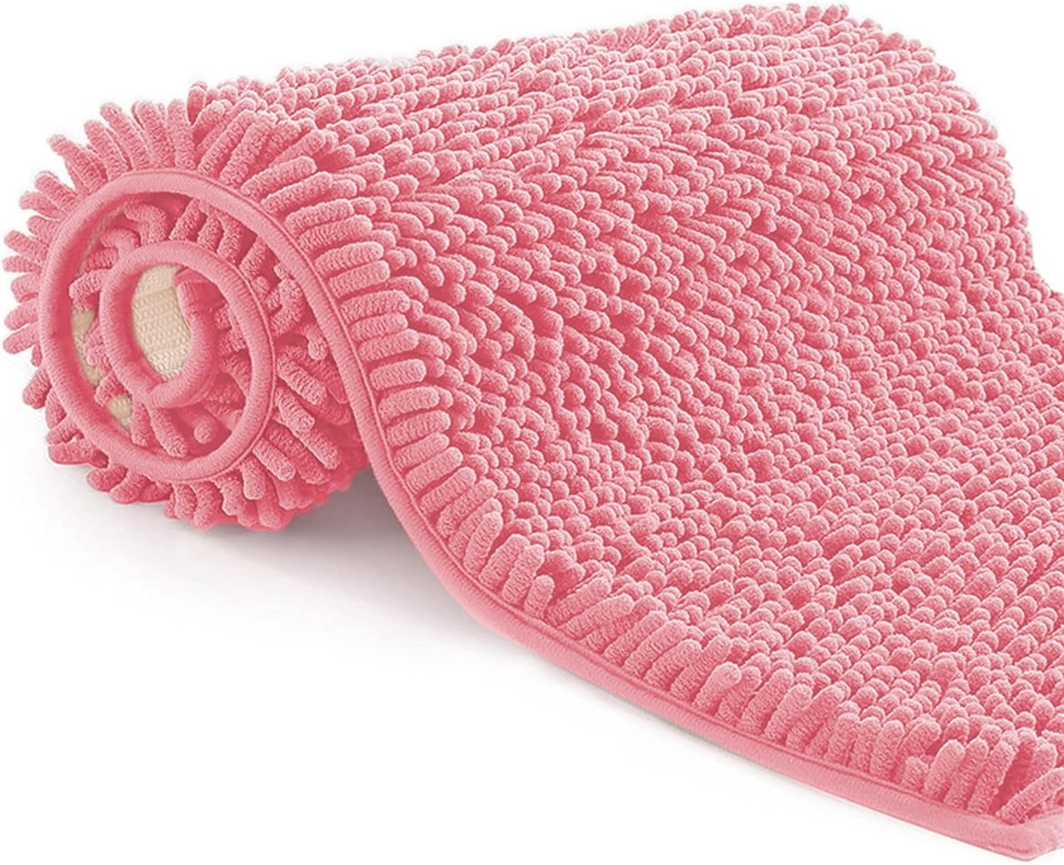 Badmat Antislip, Zacht Badmat, Langharige Badmat, Antislip Badkamer Kleed, voor Douche, Bad, 50x80cm, Roos