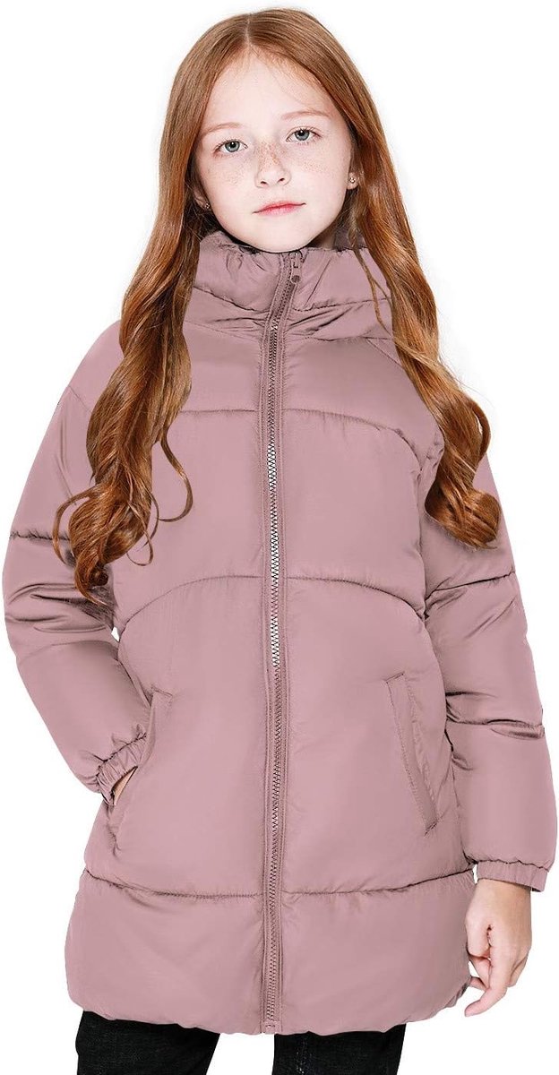 Winterjassen voor meisjes, heavyweight mediun lengte, warme jas, donsachtig katoen, watten, outwear,