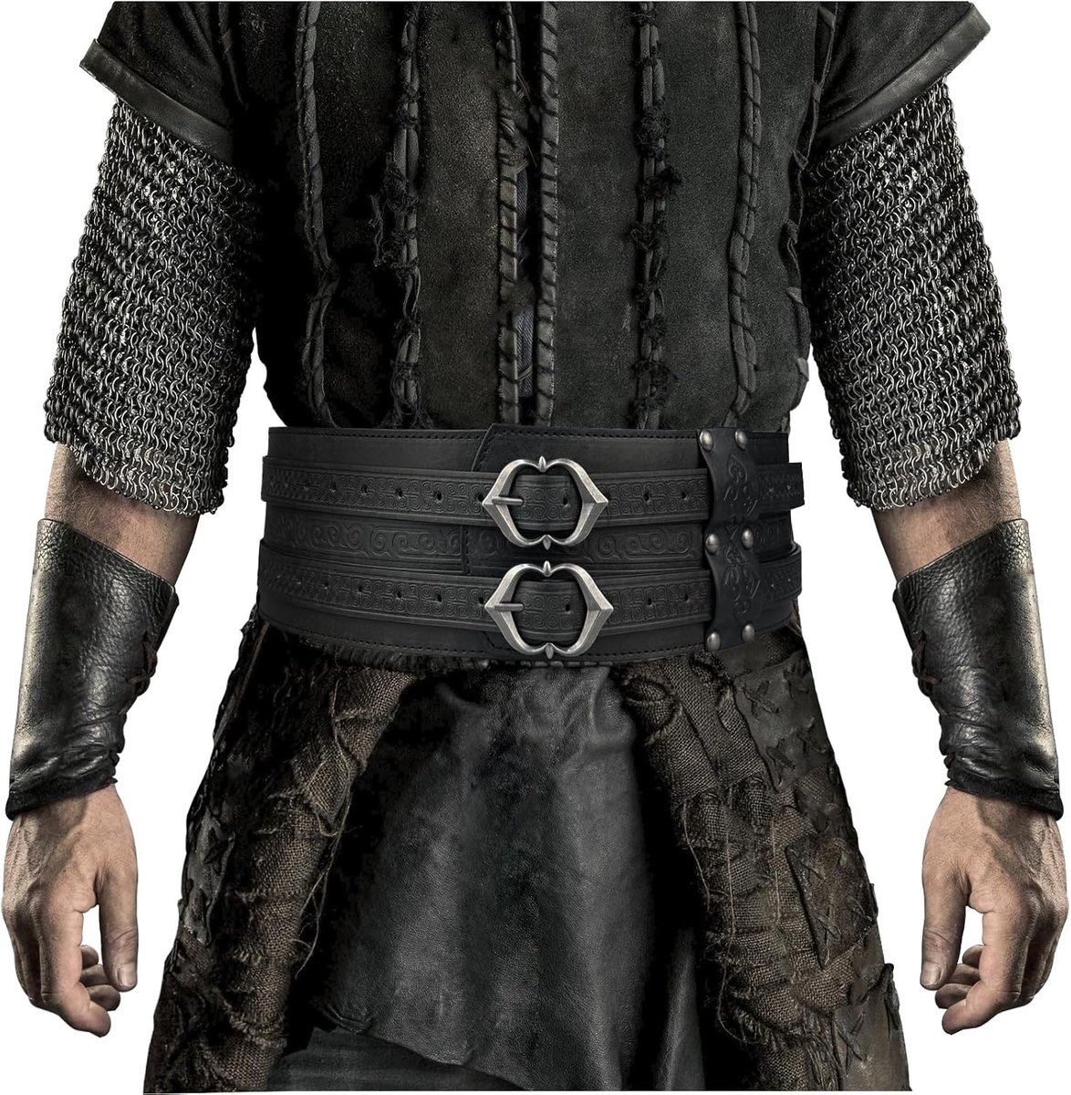 Viking brede riem, middeleeuwse kunstlederen pantserriem, ridderkorset, LARP kostuum