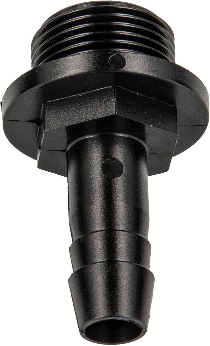 tecuro Slangtuit met buitendraad Ø 26 mm x 3/4 inch AG voor pvc en tuinslangen, 6 bar, polypropyleen zwart