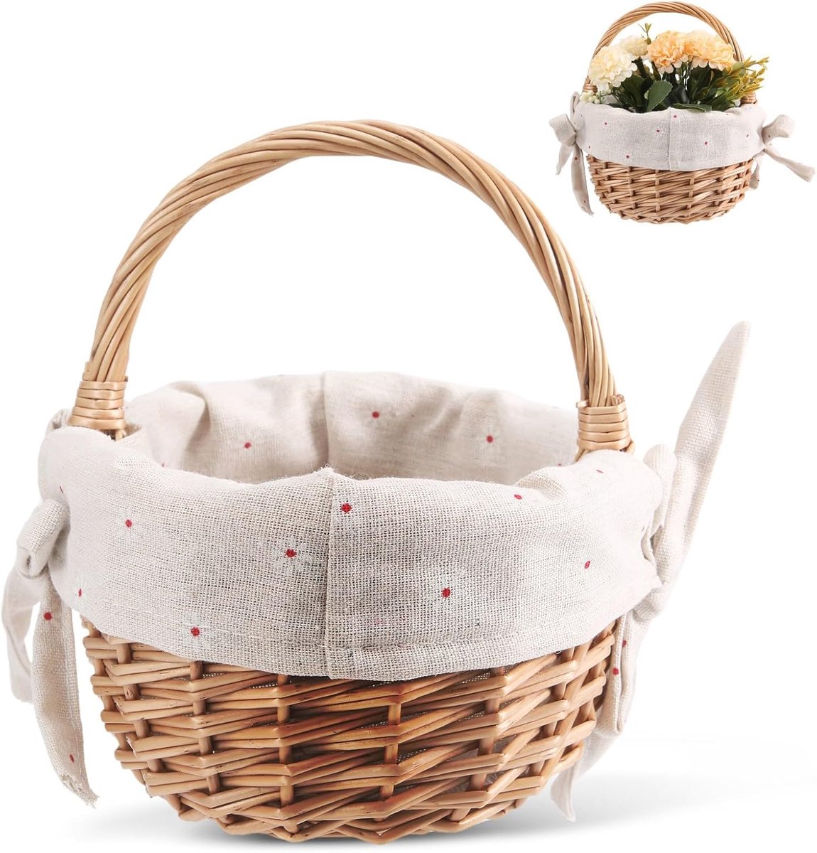 rieten mand simulatie bloemenmand één hand kleine bloemenmand met hand gift mand