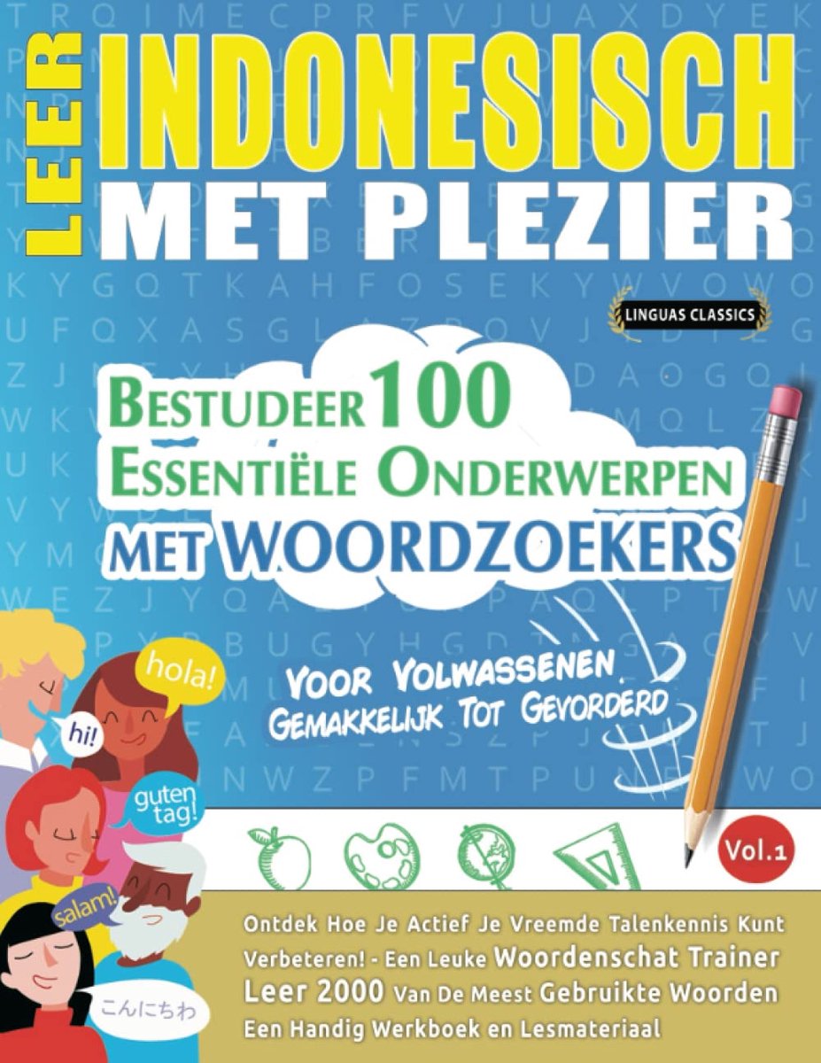 SnelShoppen - Leer Indonesisch met Plezier voor Volwassenen - Gemakkelijk tot Gevorderd - 100 Essentiële Onderwerpen met Woordzoekers - Vol.1 voor Act