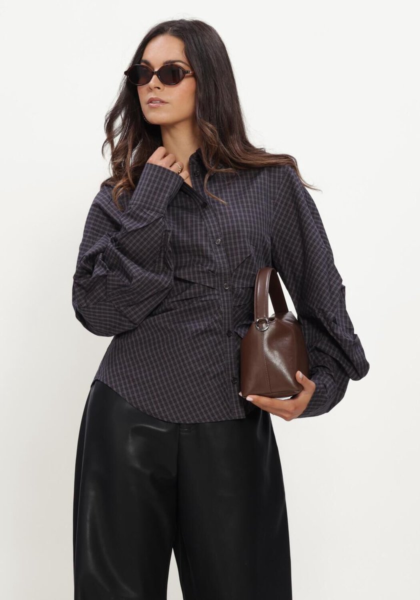 Notre-V Nv-isa Mini Check Dames - Jurken - Blauw - Maat M
