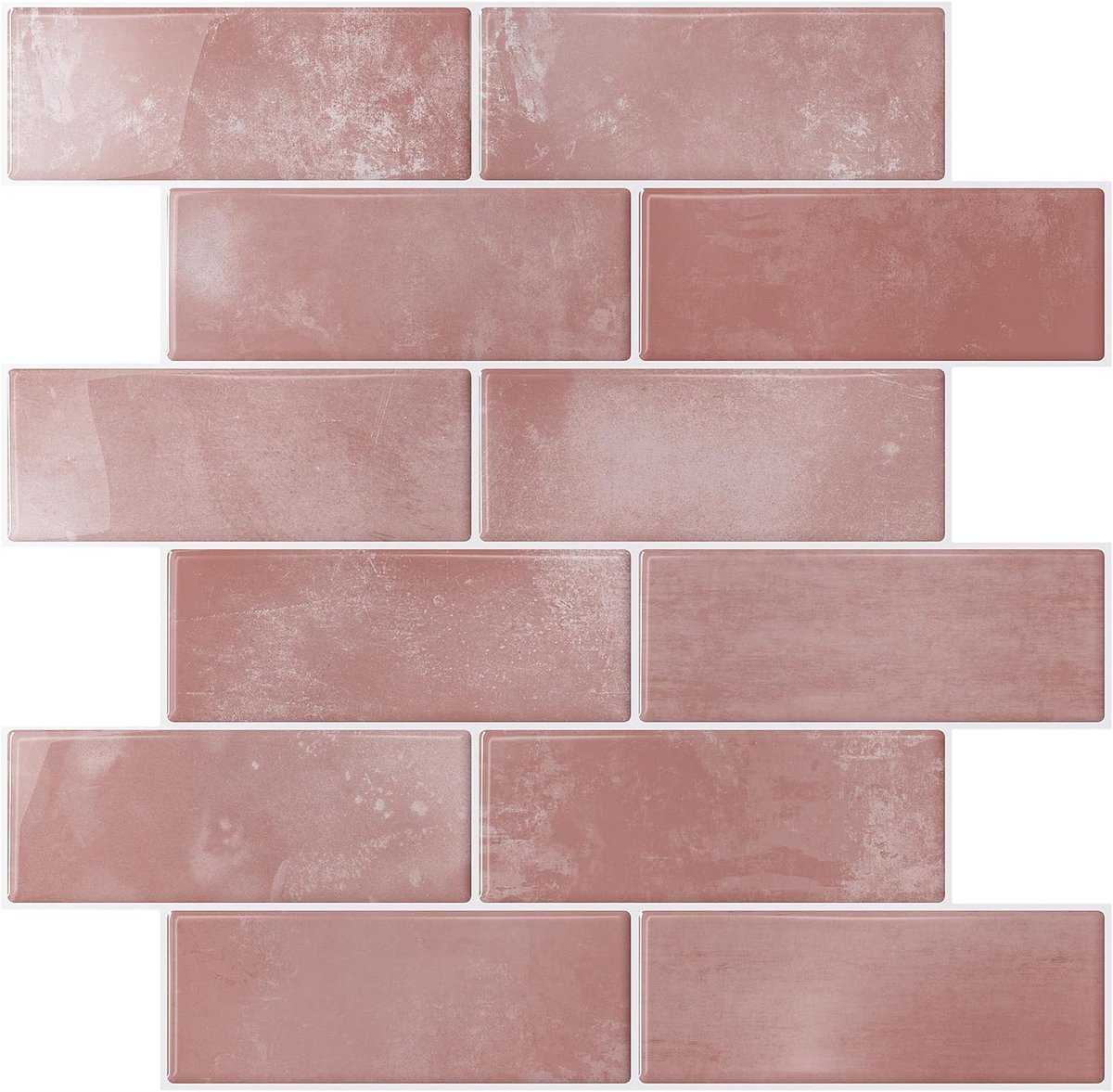 Roze Zelfklevende Wandtegels Voor Keuken, Backsplash, 3D-Tegelstickers Voor Badkamer, Pel-En-Plak, Waterdichte Vinyltegels, 30,5 cm X