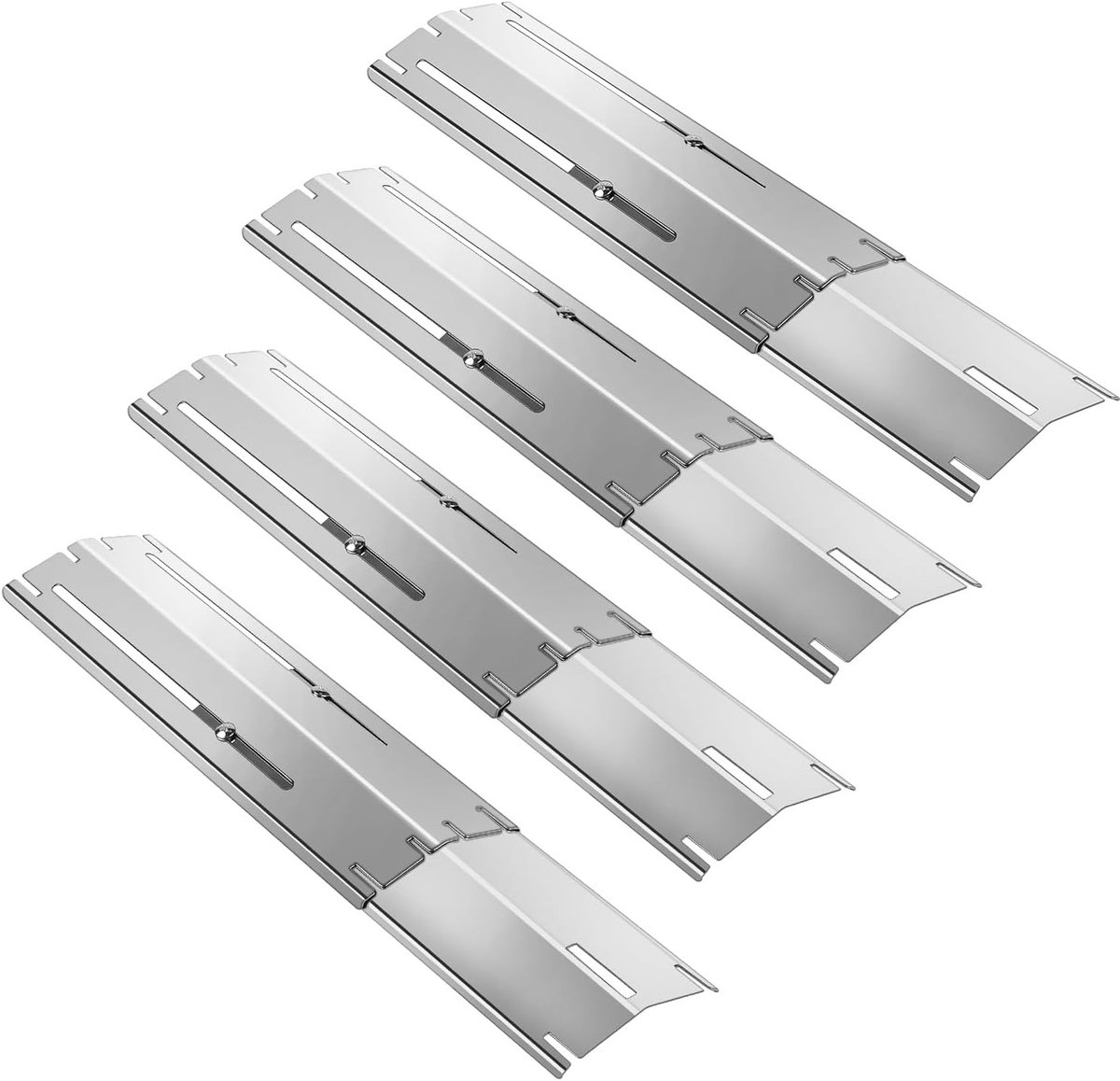 Reserveonderdelen voor gasgrill 29,8 - 53,3 cm, reserveonderdelen voor universele verwarmingsplaten van 430 roestvrij staal voor Landmann Brinkmann Charbroil (zilver)