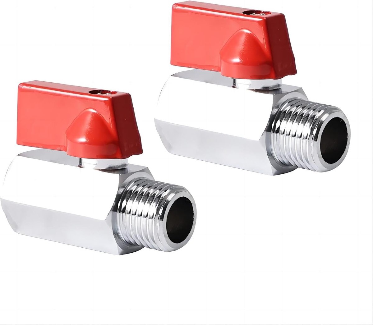 2 Stuks Kogelkraan, 1/2 inch AG x IG Koperen Mini-Kogelkraan, Afsluitschakelaar met Handgreep, Ballonkraanschakelaar DN15